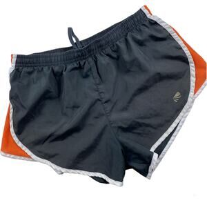 Marika Tek Running Shorts Womens Sz Small Gray Orange Mesh Drawstring Lined